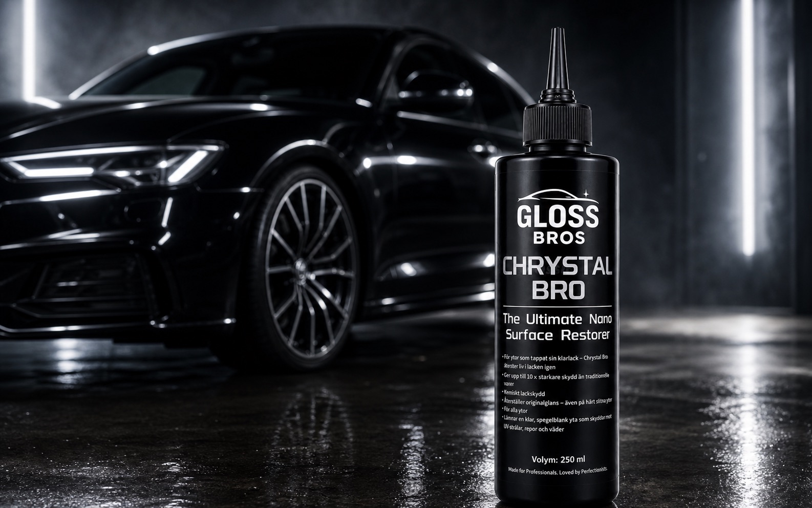 Gloss Bros Chrystal Bro поруч із преміальним автомобілем